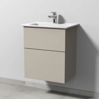 Sanipa 3way Waschtischunterbau zu Ideal Standard Connect Air Waschtisch mit 2 Auszügen, Kaschmir-Mat SP6401U