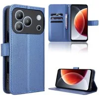Wigento Handyhülle Klapp Kunstleder für Blackview Wave 7C Diamant Design Wallet Blau 6,56 Zoll, Kartenfach, Standfunktion