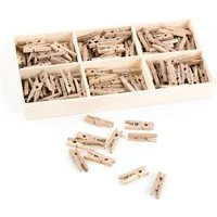 Logbuch-Verlag Dekofigur 135 mini Wäscheklammern aus Holz 2,5 cm natur kleine Holzklammern