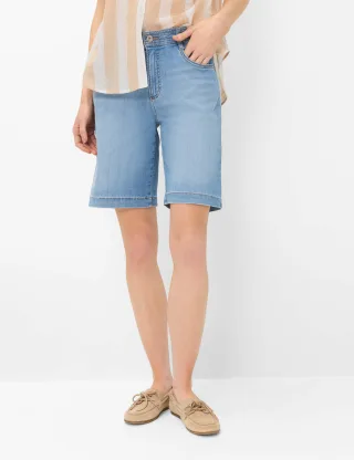 Brax Damen Bermuda Style MAINE B USED LIGHT BLUE, denim hellblau, Gr. 34