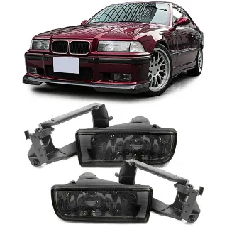 Klarglas Nebelscheinwerfer Schwarz Smoke für BMW 3er E36 90-99 auch M3