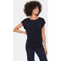 Saint Tropez Rundhalsshirt Basic in edler LYOCELL Qualität