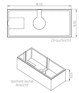Neuesbad Wannenträger für Duravit Vero 170x70 SW 17115