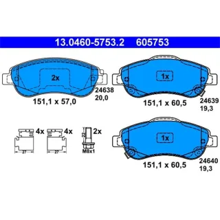 ATE Bremsbel?ge vorne Honda CR-V II III IV 1.6 - 2.4