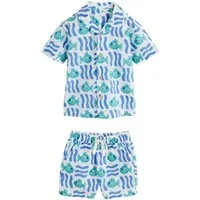 Next Hemd & Hose Kurzarmhemd mit Reverskragen und Shorts im Set (2-tlg)