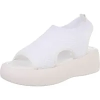 Ital-Design Atmungsaktive Plattformsandale für Damen im Alltag Plateausandaletten (89852493) Keilabsatz/Wedge Keilsandaletten in Weiß