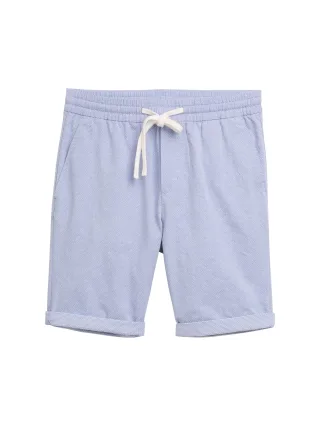 Denim Tom Tailor - Shorts mit Gummibund aus Baumwolle sodalite blue dot structure - Gr. - XL