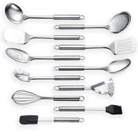 Refined Living Kochbesteck-Set 11-teiliges Edelstahl-Küchengerät Set Küchenhelfer Kochgeschirr (Spar-Set, 11-tlg.Kochzubehör, Küchenhelfer, Bestecksets zum Kochen, Hitzebständig, Langlebig, Hochwertige Konstruktion, küchenutensilien, küchengeräte, 11