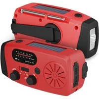 fontastic Rock Notfallradio mit Kurbel und Solar Powerbank 4000mAh Notfallradio (AM/FM/WB Digital Radio, Notfallradio, Kurbelradio, Solar Radio, Blackout Vorsorge, Camping)