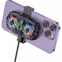 hoco. Handy-Halterung Smartphone Kühler mit 2 Lüftern Gaming Handy Lüfter für 4,5–7 Zoll