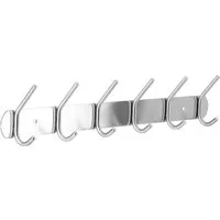 Lantelme Hakenleiste Edelstahl stabil und modern für Küche Garderobe Handtuch Küchenleiste, 6 Haken, Industrial Design, Halter 41cm länge