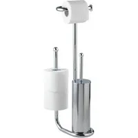 WENKO WC-Garnitur Universalo, integrierter Toilettenpapierhalter und WC-Bürstenhalter