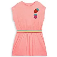 Denokids Midikleid Terry Cloth Pink Strawberries Mädchen (1-tlg) Bekleidung, Outfit, Dress, Robe, Midikleid