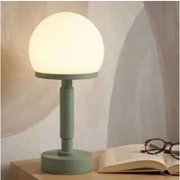 GLOBO LIGHTING LED Tischleuchte, LED-Leuchtmittel fest verbaut, Warmweiß, Akku Tischleuchte Touchdimmer grün LED Nachttischlampe USB-C Pilz