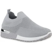 VAN HILL 21710237 BK113 Damen Sportschuhe Grey 37 Slip-On Sneaker Damen Slip Ons Sportschuhe Sportliche Strick Profil-Sohle