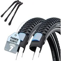 MSZweirad Fahrradreifen 2x Schwalbe Reifen Marathon Plus MTB 29 x 2.25 (57-622)" inkl. Heber