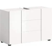 xonox.home Waschbeckenunterschrank Vira Weiß Hochglanz Melamin Modern 82x56x34 cm
