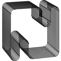 skølm Beistelltisch Modi als Hocker und Bücherregal nutzbar (schwarz), aus Metall, pulverbeschichtet, Ablageregal mit offenem Gitter-Design