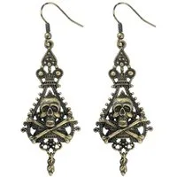 Widmann S.r.l. Kostüm Piraten Ohrringe mit Totenkopf, Gold - Schmuck