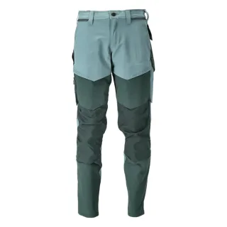 MASCOT Herren Hose mit Knietaschen CUSTOMIZED Hell Waldgrün / Waldgrün 58 - 22379-311-3534-82C58