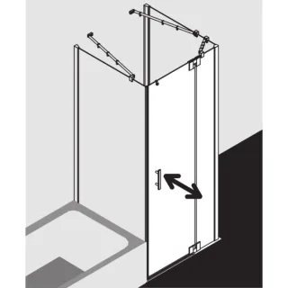 Kermi Filia XP Pendeltür mit Festfeld für Seitenwand FX1WR09318VAK 93x185cm, silber hochglanz, ESG klar, rechts, Duschplatz
