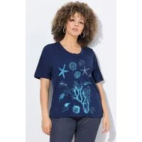 Ulla Popken T-Shirt T-Shirt Meerestiere Oversized Rundhals Halbarm