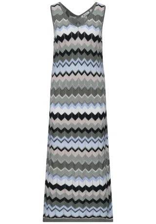 Street One - Midi-Kleid mit Zick-Zack-Muster grün - Gr. - 38