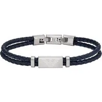 Emporio Armani Armband Schmuck Geschenk Edelstahl Leder Armschmuck