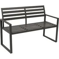DEGAMO Gartenbank ATLANTA (1-St), 2-sitzer 123cm, Aluminium rostfrei in dunkelgrau, modern