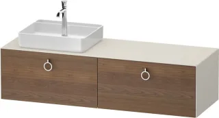 Duravit White Tulip Konsolenwaschtischunterbau wandhängend Amerikanischer Nussbaum & Nordic Weiß Mat WT4890L77390010