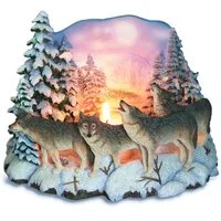 Westernlifestyle Teelichthalter Wolfsrudel im Schnee – Stimmungsvolle Wildnis-Dekoration Wolf