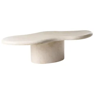 Beliani Couchtisch, Beige, Naturmaterialien, Freiform, 120x34x57 cm, Wohnzimmer, Wohnzimmertische, Couchtische