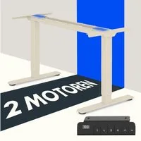 FLEXISPOT Schreibtisch höhenverstellbares Tischgestell inkl. praktischem Zubehör-Set (Dual-Motor & 2-Fach-Teleskop, ohne Tischplatte), Einfache Bedienung, Anti-Kollisionssystem, Max. Load: 100KG