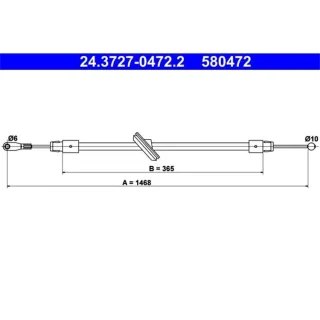 ATE Handbremsseil vorne Mercedes Sprinter 24.3727-0472.2