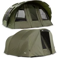 Lucx Angelzelt Leopard XXL Karpfenzelt + Überwurf Bivvy, Personen: 4 (Komplett-Set)