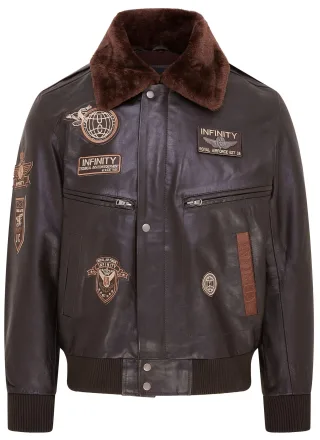 Herren-Bomberjacke der US Air Force aus braunem Leder – Lieksa