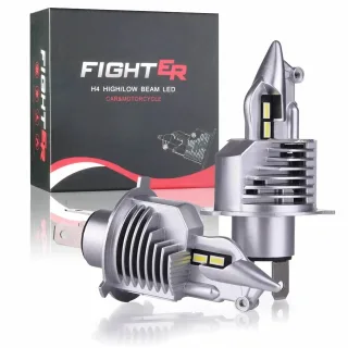 Pair H4 80W Car Front LED Headlight Bulbs Hi-Low Beam for Lighting Modification 6000K IP67 Waterproof 16000LM