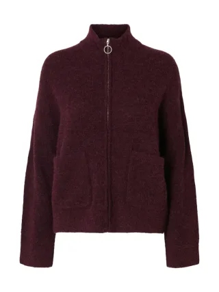 selected women - SLWSIA RAS LS KNIT ZIPPER CARDIGAN NOOS Fig - Gr. - M