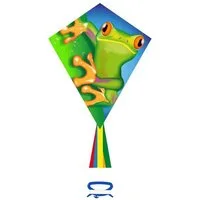 HQ Flug-Drache Kinderdrachen Einleiner Drachen HQ Eddy Froggy 70 cm Flugdrachen, Ready to Fly, inkl. Griff mit Schnur