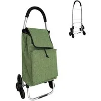 relaxdays Einkaufstrolley Treppensteiger 45 l, 45 l, grün