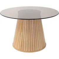 ML-DESIGN Couchtisch Beistelltisch mit Stauraum Kaffeetisch Wohnzimmertisch Rund für Tee, Sofatisch mit Glasplatte 80x80x50 cm Holz-Optik ideal für Wohnzimmer