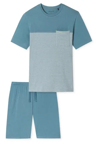 SCHIESSER - Schlafanzug kurz blaugrau - Gr. - 52