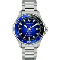 Bulova Mechanische Uhr Marine Star 98B466, Armbanduhr, Herrenuhr, Edelstahlarmband, analog, Big Date