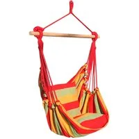 Garden Pleasure Hängesessel Hängesessel TOBAGO rot/grün/gelb Hängesitz (Stück, 1), B85xH120xT60 cm