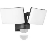 Oktaplex lighting LED Außen-Wandleuchte Cali Dos LED Strahler mit Bewegungsmelder 10m / 240 Grad IP65, Drehbar, Schwenkbar, Bewegungsmelder, Timerfunktion, inklusive Leuchtmittel, warmweiß, 3000K 3200lm Außenleuchte 40W anthrazit