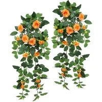 Kunstblume Künstlicher Rosenhänger, I.GE.A., Höhe 74 cm, Rosenranke Rosenbogen Rosen Blume Rosengirlande Deko Busch
