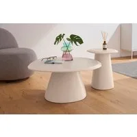 s.Oliver Couchtisch Solhelm (Set, 2-St), cremefarbenes Duo aus lackiertem MDF Holz, mit Schweizer Kante