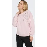 ONLY Sweatshirt ONLCAMELA BROOKE GLITTER LS ONECK UB SWT Baumwollmischung, regular fit, Rundhals