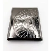meytrade Bogenetui Zigarettenetui Kompass Vintage Antik Chrome