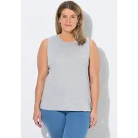Ulla Popken Longtop Top Rippjersey Slim Rundhals ärmellos